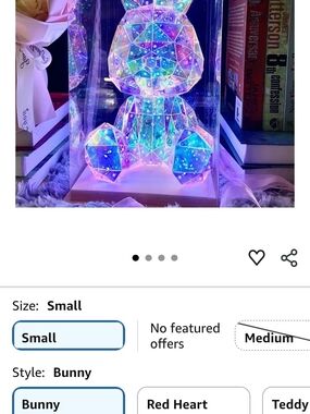 LED Crystal Bunny Night Light - Multicolor